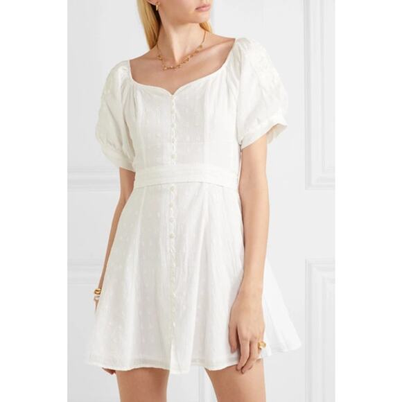 INNIKA CHOO Floral Embroidered Puff Sleeve White Dress SIZE SMALL - Picture 12 of 13